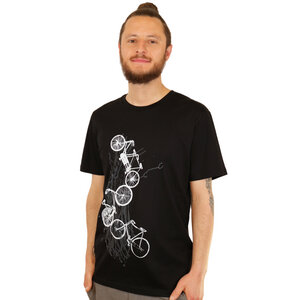 Herrenshirt "Fahrräder", bedruckt, Siebdruck, sportlich, Bio-Baumwolle - Spangeltangel