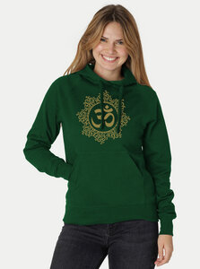 Bio-Damen-Kapuzensweater "Classic-Om" - Peaces.bio - handbedruckte Biomode