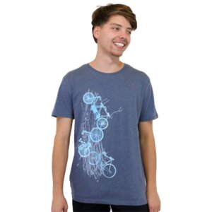 Herrenshirt "Fahrräder", bedruckt, Siebdruck, sportlich, Bio-Baumwolle - Spangeltangel