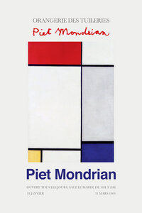Poster / Leinwandbild - Piet Mondrian – Orangerie des Tuileries exhibition poster 1969 - Photocircle