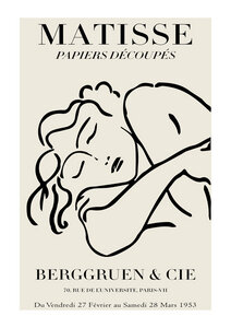 Poster / Leinwandbild - Matisse – Frau schwarz-beige - Photocircle