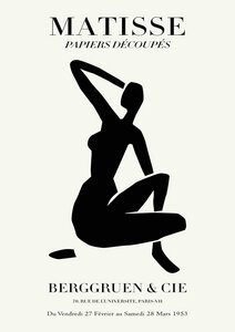 Poster / Leinwandbild - Matisse - Frau, schwarz-beige - Photocircle