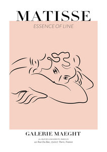 Poster / Leinwandbild - Matisse – Frau schwarz-rosa - Photocircle