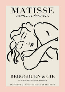Poster / Leinwandbild - Matisse – Frau rosa-beige - Photocircle