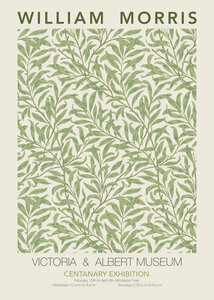 Poster / Leinwandbild - William Morris - grünes Blumenmuster - Photocircle