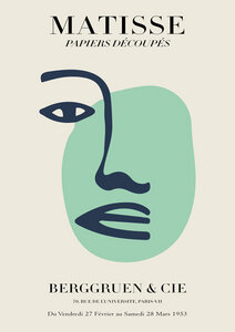 Poster / Leinwandbild - Matisse – Frauengesicht grün-beige - Photocircle