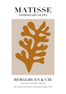 Poster / Leinwandbild - Matisse - Papiers Découpés, braunes botanisches Design - Photocircle