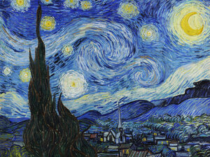 Poster / Leinwandbild - Sternennacht von Vincent Van Gogh - Photocircle