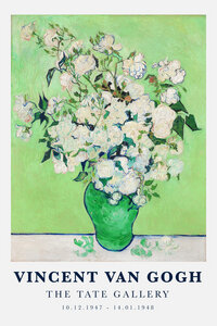 Poster / Leinwandbild - Vincent van Gogh: Vase mit weißen Rosen (1890) - Photocircle