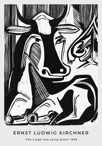 Poster / Leinwandbild - Die große Kuh im Liegen von Ernst Ludwig Kirchner - Photocircle