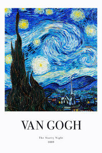 Poster / Leinwandbild - Sternennacht von Vincent Van Gogh - Ausstellungsposter - Photocircle