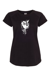 Frauen Raglan T-Shirt mit Eule Biobaumwolle ILI4 - ilovemixtapes
