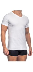 Unterhemd Herren mit V-Ausschnitt 4er Pack - T-Shirt Kurzarm Basic Slim Fit - Barrio 13