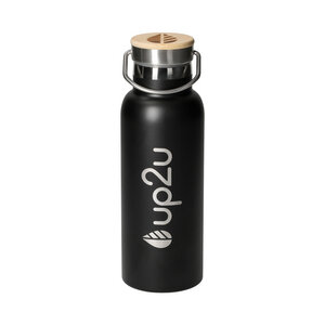Edelstahlflasche "MuC Bottle" | Thermosflasche mit Bambus | 500 ml - up2u
