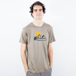 T-Shirt "Bergluft", nachhaltig, Herren - Natur Bio-Baumwolle Berge Bergsee - Spangeltangel
