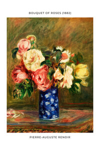 Poster / Leinwandbild - Pierre-Auguste Renoir: Le Bouquet de roses - Ausstellungsposter - Photocircle