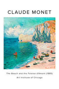 Poster / Leinwandbild - Claude Monet: Der Strand und die Falaise d'Amont - Ausst.poster - Photocircle