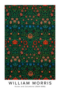 Poster / Leinwandbild - William Morris: Violett und Akelei - Ausstellungsposter - Photocircle