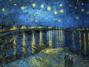 Poster / Leinwandbild - Vincent van Gogh - Sternennacht über der Rhone - Photocircle
