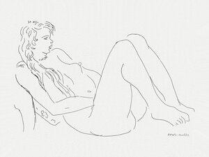 Poster / Leinwandbild - Henri Matisse: Akt mit Halskette und langen Haaren - Photocircle