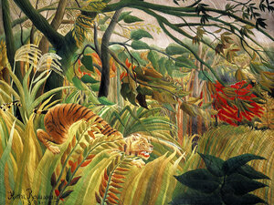 Poster / Leinwandbild - Henri Rousseau: Tiger in einem tropischen Sturm - Photocircle