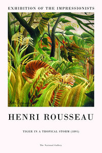 Poster / Leinwandbild - Henri Rousseau: Tiger in einem tropischen Sturm - Ausstellungsposter - Photocircle