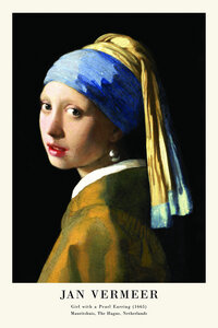 Poster / Leinwandbild - Johannes Vermeer: Mädchen mit dem Perlenohrring - Ausstellungsposter - Photocircle
