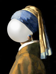 Poster / Leinwandbild - Pearl with a girl earring - Photocircle