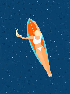 Poster / Leinwandbild - Moon Surfing - Photocircle