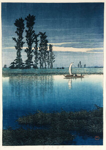 Poster / Leinwandbild - Evening of Ushibori by Hasui Kawase - Photocircle