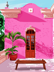 Poster / Leinwandbild - Pink Building - Photocircle