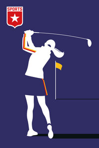 Poster / Leinwandbild - Female Golf - Photocircle