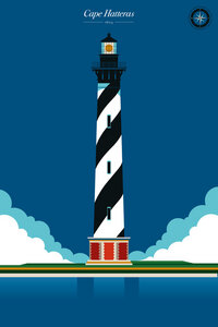 Poster / Leinwandbild - Leuchtturm Cape Hatteras - Photocircle