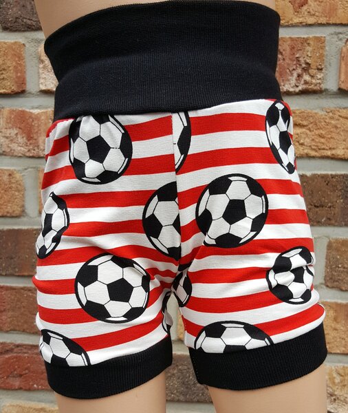 Kurze Kinder-/baby-mitwachshose Fußball Rot