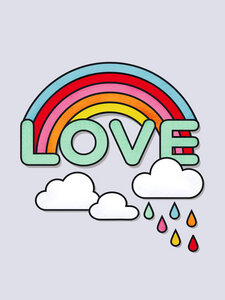 Poster / Leinwandbild - Rainbow Love Typography - Photocircle
