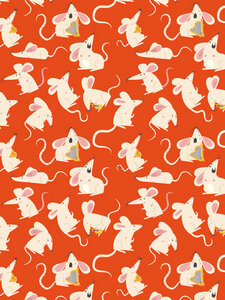 Poster / Leinwandbild - Happy mice pattern - Photocircle