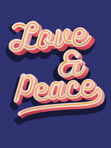 Poster / Leinwandbild - Love and Peace typography - Photocircle