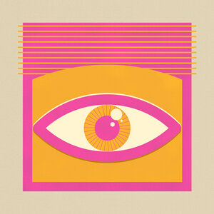 Poster / Leinwandbild - One Look Is Enough  - pink eye - Photocircle