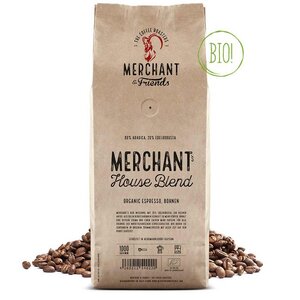 Merchant's House Blend Bio Espresso ganze Bohne 1Kg - Merchant & Friends