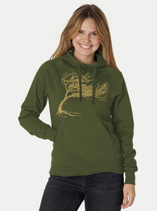 Bio-Damen-Kapuzensweater "Windytree" - Peaces.bio - handbedruckte Biomode