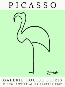 Poster / Leinwandbild - Picasso Flamingo – grün - Photocircle