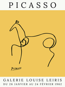 Poster / Leinwandbild - Picasso Pferd – gelb - Photocircle