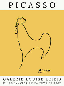 Poster / Leinwandbild - Picasso Hahn – gelb - Photocircle