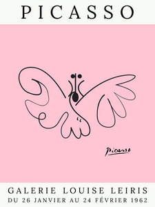 Poster / Leinwandbild - Picasso Schmetterling – rosa - Photocircle