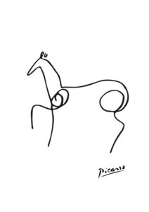 Poster / Leinwandbild - Picasso Pferd - Photocircle