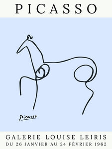 Poster / Leinwandbild - Picasso Pferd – blau - Photocircle