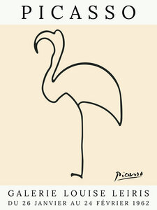 Poster / Leinwandbild - Picasso Flamingo – beige - Photocircle