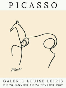 Poster / Leinwandbild - Picasso Pferd – beige - Photocircle