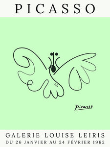 Poster / Leinwandbild - Picasso Schmetterling – grün - Photocircle