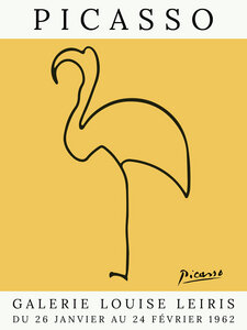 Poster / Leinwandbild - Picasso Flamingo – gelb - Photocircle